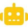 Gelbes Robotersymbol mit rechteckigem Kopf und zwei Ohren.