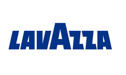 Logo von Lavazza in blauer Schrift auf weißem Hintergrund.