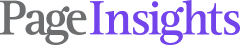 Logo mit dem Text 'PageInsights' in Grau und Lila.