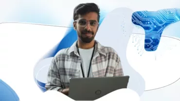 Mann am Laptop