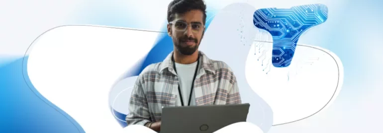 Mann am Laptop